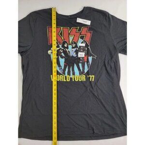 Authentic‎ Black Graphic Vintage Style KISS World Tour 77 T-Shirt Unisex Sz 3XL